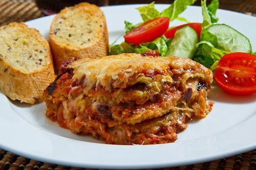 lasagna with garlic bread and salad.jpg